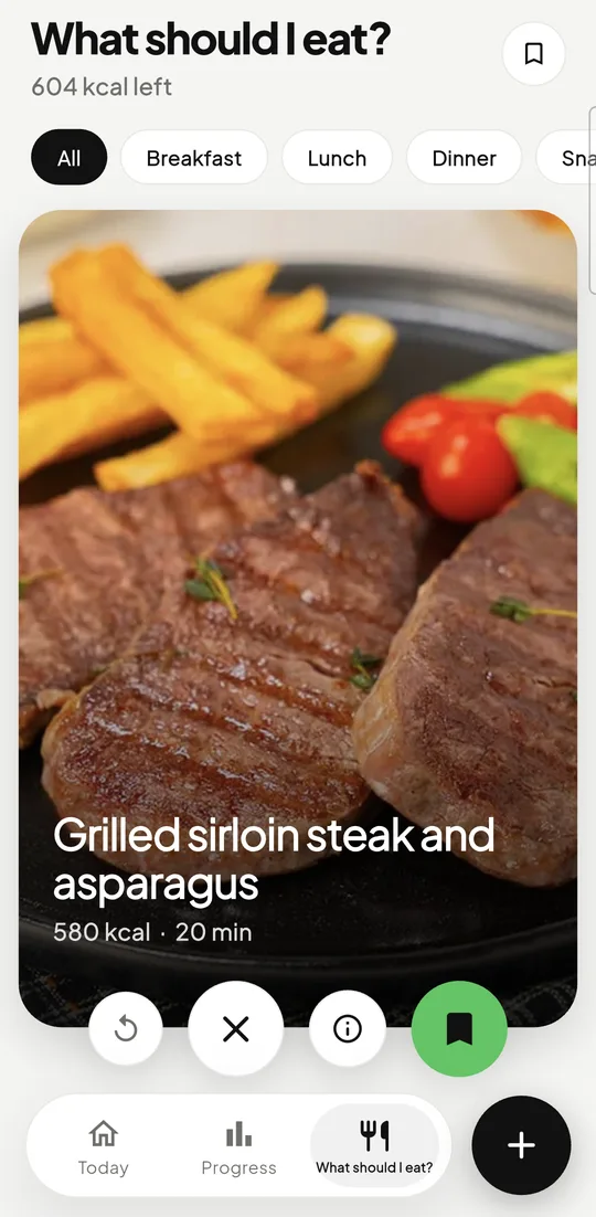 Meal suggestion card